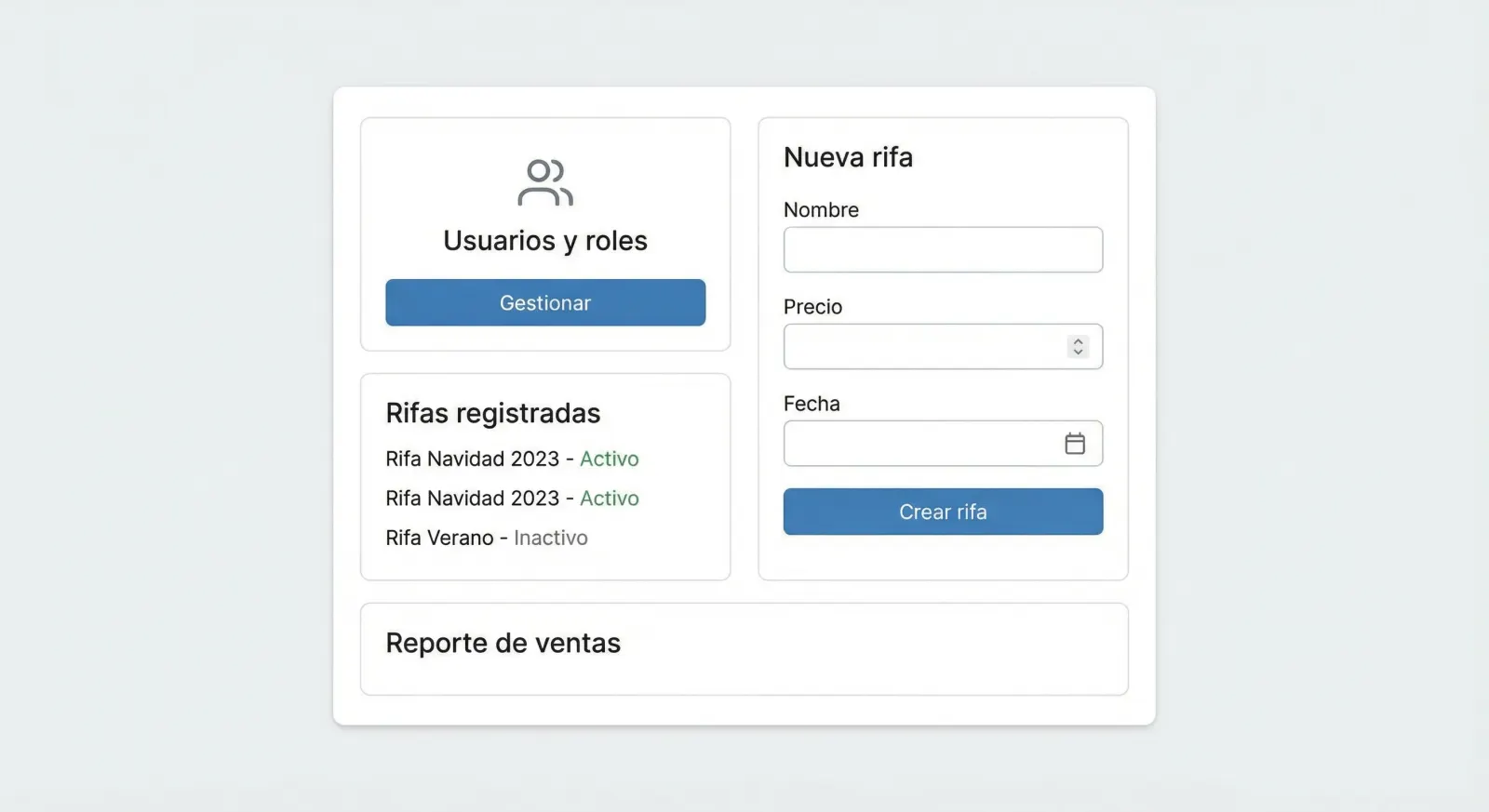 Panel de administración